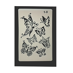 Papillon Pochoir de silhouette de peinture creuse en plastique pour animaux de compagnie écologique, gabarit de dessin bricolage pochoirs graffiti, papillon, 246x160mm
