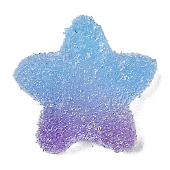 Azure Resin Decoden Cabochons, Imitation Candy, Two Tone, Gradient Color, Star, Azure, 17x18x6mm