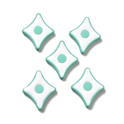 Aguamarina Abalorios de acrílico opacos, con esmalte, estrella, aguamarina, 27.5x22.5x5 mm, agujero: 1.6 mm