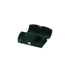 Vert Foncé Boîtes de rangement de bijoux en velours arc, étui de voyage portable avec fermoir à pression, pour porte-boucles d'oreilles, cadeau pour les femmes, vert foncé, 5.6x10.2x3.5 cm