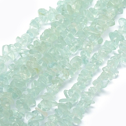 Pale Turquoise Glass Beads Strands, Imitation Aquamarine, Chip, Pale Turquoise, 5~8mm, Hole: 1mm, about 33 inch(84cm)