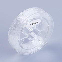 Прозрачный Круглая японская эластичная хрустальная нить, эластичная нить для бисера, для изготовления эластичного браслета, прозрачные, 1 мм, около 10.93 ярдов (10 м) / рулон