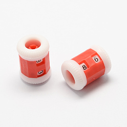 Красный Пластиковые крючком вязание ряд круглый шов производитель счетчик, красные, 23x17 мм, отверстие : 3~5 мм