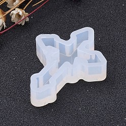 White Cross Shape DIY Silicone Molds, Resin Casting Molds, For UV Resin, Epoxy Resin Jewelry Making, White, 38.5x28.5x7mm, Inner Size: 34x24mm