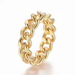 Золотой Унисекс 304 кольца из нержавеющей стали, цепи с бриллиантовой огранкой, широкая полоса кольца, золотые, Размер 7, 17 мм, 7 мм