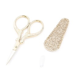 Champagne Yellow Stainless Steel Scissor, with Glitter Powder Protective Jacket, Champagne Yellow, 9.3x4.75x0.4cm