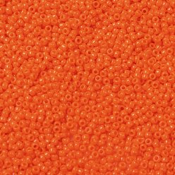 (50A) Opaque Bright Orange Toho perles de rocaille rondes, perles de rocaille japonais, (50 a) orange vif opaque, 8/0, 3mm, Trou: 1mm, environ1111 pcs / 50 g