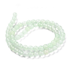 Aigue-marine Perles de jade blanc naturel, ronde, teint, aigue-marine, 6mm, Trou: 1mm, Environ 58~61 pcs/chapelet, 37.5~38.5 cm