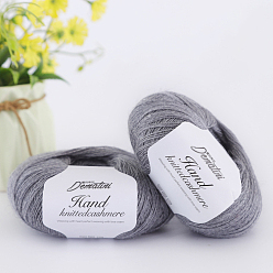 Dark Gray Wool Yarn for Sweater Hat, 4-Strands Wool Threads for Knitting Crochet Supplies, Dark Gray, about 656.17 Yards(600m)/Roll