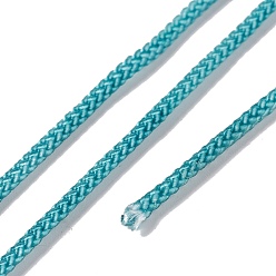 Dark Turquoise Braided Nylon Threads, Dyed, Knotting Cord, for Chinese Knotting, Crafts and Jewelry Making, Dark Turquoise, 1mm, about 21.87 Yards(20m)/Roll