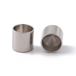 Stainless Steel Color 201 Stainless Steel Cord Ends, End Caps, Column, Stainless Steel Color, 7x7mm, Inner Diameter: 6mm