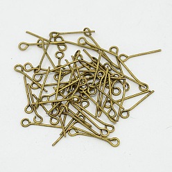 Antique Bronze Iron Eye Pin, Cadmium Free & Nickel Free & Lead Free, Antique Bronze, 18x0.7mm, Hole: 2mm, about 13800~14000pcs/1000g