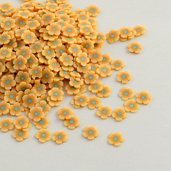Сэнди Коричневый Ручной полимерной глины ногтей декоративные аксессуары, цветок, песчаный коричневый, 5~6x1 мм