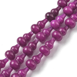 Medium Violet Red Natural Agate Beads Strands, Dyed, Gourd, Medium Violet Red, 17.5~18.5x9.5~10mm, Hole: 1.2mm, about 23~24pcs/strand, 16.14~16.34 inch(41~41.5cm)