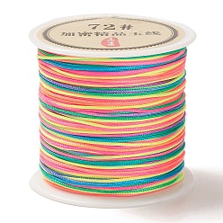 Coloré 50 Cordon de nœud chinois en nylon teint par segment de verges, cordon de bijoux en nylon pour la fabrication de bijoux, colorées, 0.8mm