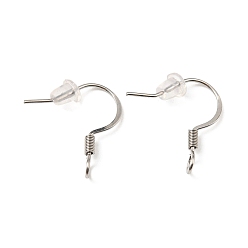 Stainless Steel Color 316 Surgical Stainless Steel French Hooks with Coil, Ear Wire with Vertical Loop, Stainless Steel Color, 18x18mm, Hole: 2mm, 21 Gauge, Pin: 0.7mm.