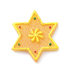 Star Christmas Opaque Resin & Plastic Imitation Biscuits Decoden Cabochons, Sandy Brown, Star, 26.5x23x4.5mm