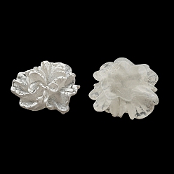 White Opaque Resin Cabochons, 3D Flower, White, 21~25x21~25x10.5~11mm