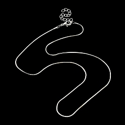 Argent Collier de chaîne de serpent carré en laiton pour hommes femmes, argenterie, 18.5 pouce (47.2 cm), 1 pc / set