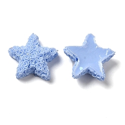 Bleu Bleuet Cabochons en résine opaque, étoiles, bleuet, 16.5x17x5.5mm