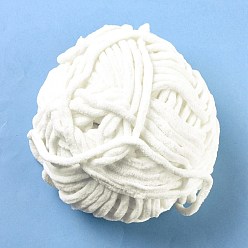 Floral White Soft Crocheting Yarn, Thick Knitting Yarn for Scarf, Bag, Cushion Making, Floral White, 7~8mm, 65.62 yard(60m)/roll