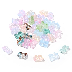 Color mezclado Abalorios de colores vario hechos a mano, oso, color mezclado, 14x12 mm, agujero: 1.1 mm, sobre 20 unidades / bolsa