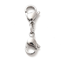 Stainless Steel Color 304 Stainless Steel Double Lobster Claw Clasps, Stainless Steel Color, 24mm