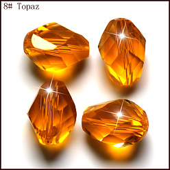Оранжевый Имитация Австрийские кристаллические шарики, класс AAA, граненые, двухконусные, оранжевые, 10x13 мм, отверстие : 0.9~1 мм
