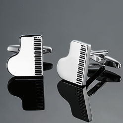Platinum Brass Musical Instruments Cufflinks, for Apparel Accessories, Platinum, 10mm