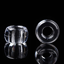 Clear Transparent Plastic Beads, Barrel, Clear, 9x6mm, Hole: 3.8mm, about 1950pcs/500g