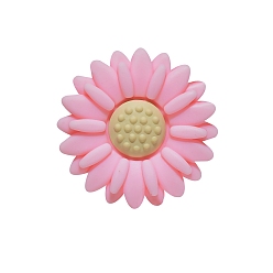 Pink Perles focales en silicone écologiques de qualité alimentaire, perles à mâcher pour les jouets de dentition, Diy soins infirmiers colliers faisant, marguerite, rose, 20x20mm