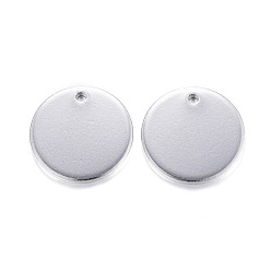 Stainless Steel Color 304 Stainless Steel Charms, Stamping Blank Tags, Smooth Surface, Flat Round, Stainless Steel Color, 15x1mm, Hole: 1.5~2mm