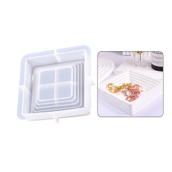 Square DIY Silicone Storage Molds, Resin Casting Molds, Clay Craft Mold Tools, Square, 120x120x26mm