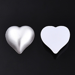 Creamy White ABS Plastic Imitation Pearl Cabochons, Heart, White, 15x15x5mm
