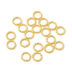 Golden 100Pcs Iron Jump Rings, Open Jump Rings, Textured Round Ring, Golden, 18 Gauge, 8x1mm, Inner Diameter: 6mm