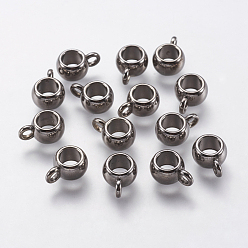 Gunmetal Tibetan Style Hanger, Bail Beads, Lead Free and Cadmium Free, Gunmetal, 10.5x7.5x5mm, Hole: 2mm