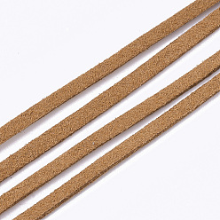 Chocolate Cordón del ante de imitación, encaje de imitación de gamuza, chocolate, 2.5~2.8x1.5 mm, aproximadamente 1.09 yardas (1 m) / hebra
