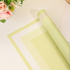 Jaune Vert 20 feuilles de papier cadeau étanche, carrée, décoration de papier d'emballage de bouquet de fleurs pliées, jaune vert, 580x580mm