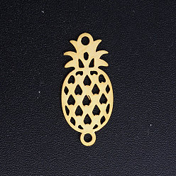 Golden 201 Stainless Steel Links connectors, Pineapple, Golden, 20x9x1mm, Hole: 1.5mm