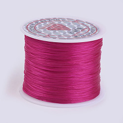 Средний Фиолетово-красный Плоская эластичная кристаллическая струна, эластичная нить для бисера, для изготовления эластичного браслета, средне фиолетовый красный, 0.5 мм, около 49.21 ярдов (45 м) / рулон