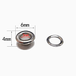 Platinum Iron Grommet Eyelet Findings, with Washers, for Bag Repair Replacement Pack, Platinum, 0.4x0.6cm, Inner Diameter: 0.3cm