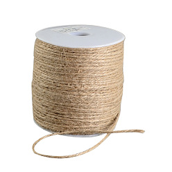 Tan Earthy Colored Jute Cord, Jute String, Jute Twine, 3-Ply, for DIY Macrame Crafting, Tan, 2mm, about 109.36 yards(100m)/roll