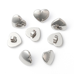Stainless Steel Color 304 Stainless Steel Heart Slide Charms, Stainless Steel Color, 12x14x9mm, Hole: 4mm