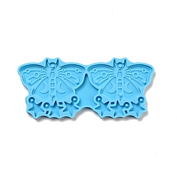 Deep Sky Blue DIY Pendant Silicone Molds, Resin Casting Molds, For UV Resin, Epoxy Resin Jewelry Making, Butterfly with Star, Deep Sky Blue, 46x103x4mm, Butterfly: 31x50mm Hole: 2.5mm, Star: 14x12mm, Hole: 2mm
