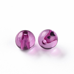 Magenta Perles acryliques transparentes, ronde, magenta, 10x9mm, trou: 2 mm, environ 940 pcs / 500 g