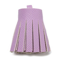 Lilac Imitation Leather Tassel Pendant Decorations, Lilac, 36x20~25mm, Hole: 6x5.4mm