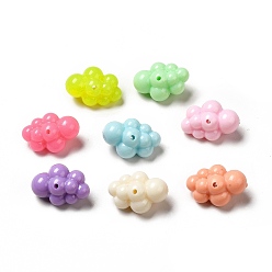 Couleur Mélangete Perles acryliques opaques couleur macaron, nuage, couleur mixte, 25x17x13mm, Trou: 1.6mm, environ250 pcs / 500 g