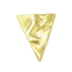 Треугольник Текстурированные 201 подвески из нержавеющей стали, золотые, треугольные, 28.5x23x2 мм, отверстие : 1.6 мм
