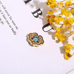 Цветок Латунь эмаль бисера, золотые, облако, цветок, 14x20 мм