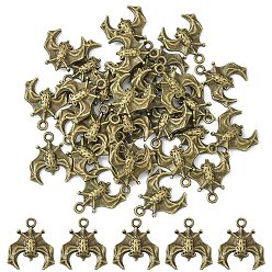 Bronze Antique Pendentifs en alliage de style tibétain, sans plomb et sans cadmium, chauve-souris, bronze antique, 19.5x17x2.5mm, Trou: 1.8mm